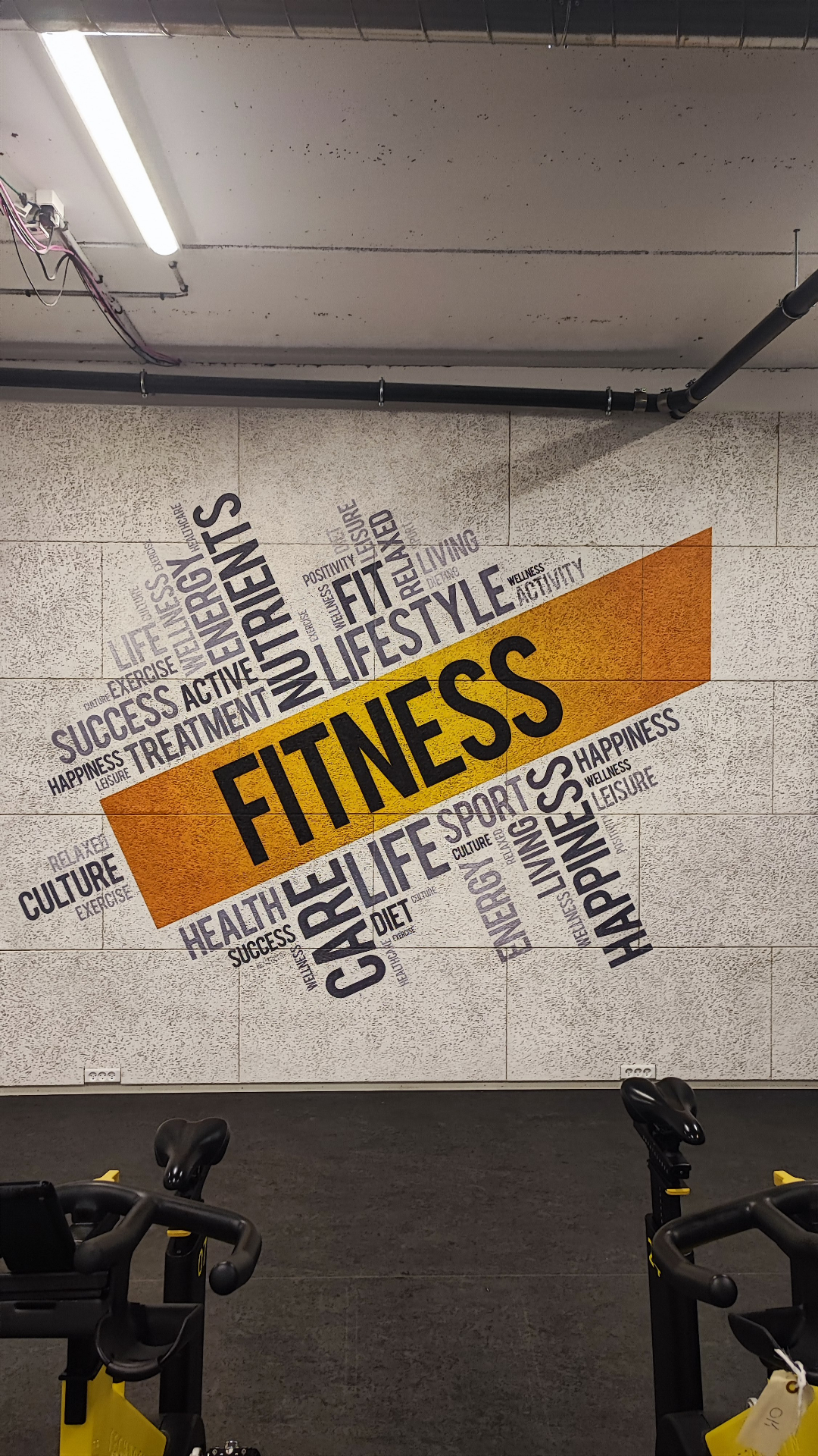 Vægprint i virksomhedens fitnessområde – vægprint (Virksomhed)